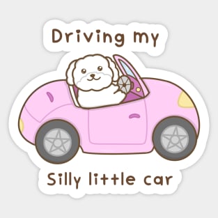 Dog driving a car Sticker